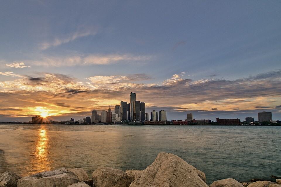 Detroit Michigan Sunset