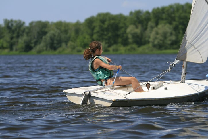 Young girl on a boat