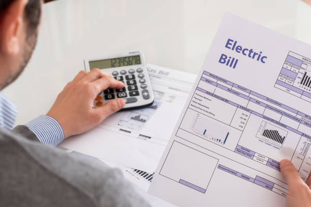 Accounting bill paper forms on the table closeup